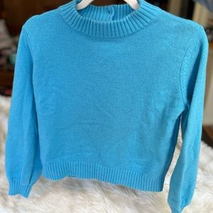 Who What Wear Sweater Women’s Small Blue Crewneck Pullover, Buttons back neck.